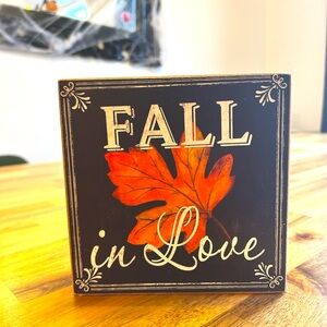 Rustic "FALL IN LOVE" Wooden Sign